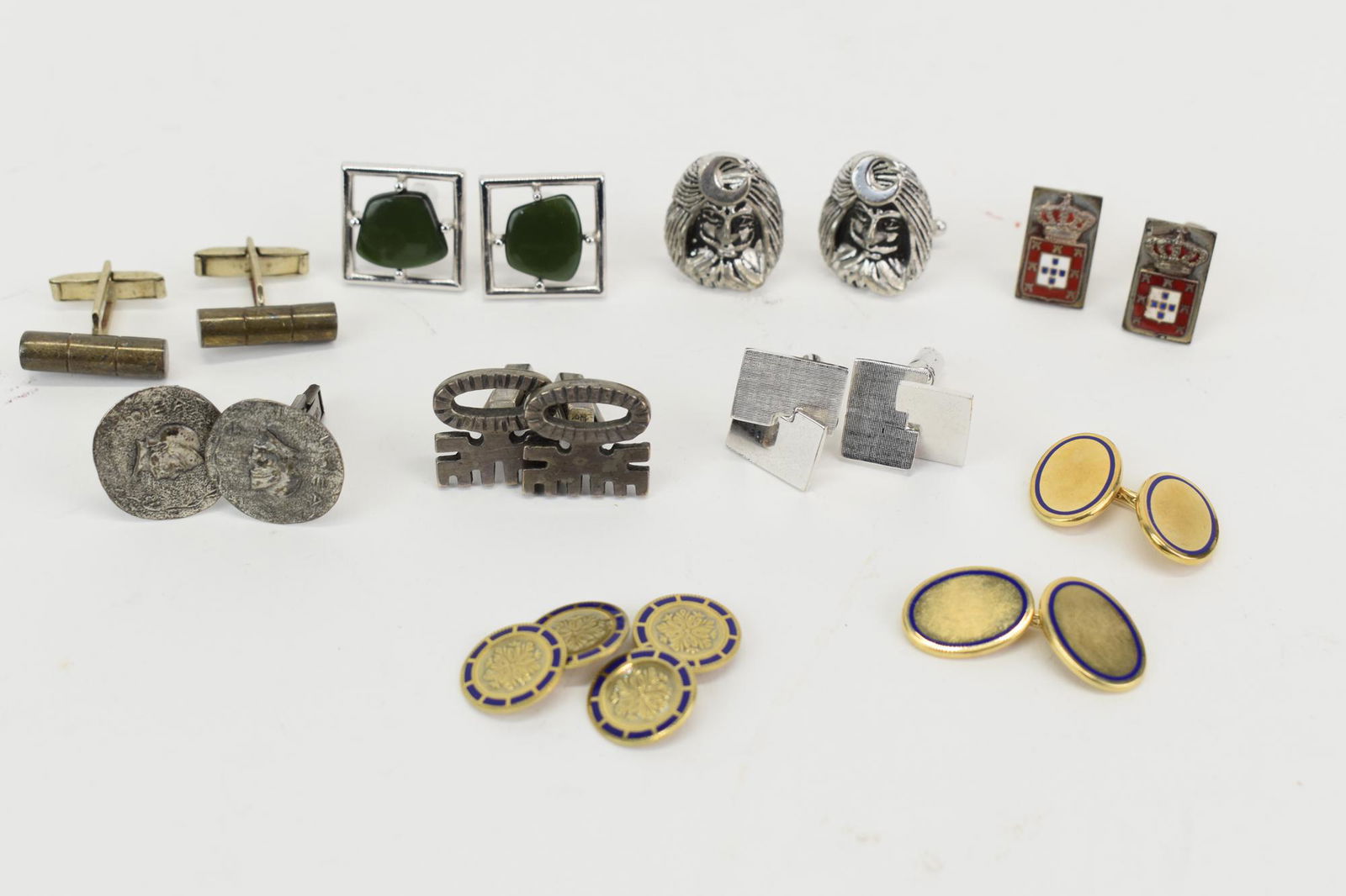 Six Pair of Silver Tone Cufflinks (1 of 7)