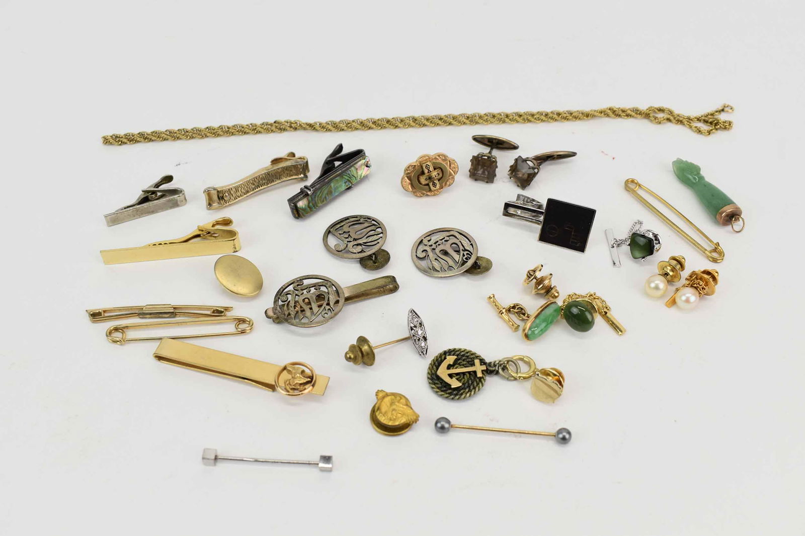 Group of Mens Tie Bars, Tie Tags & Cuff Links (1 of 9)