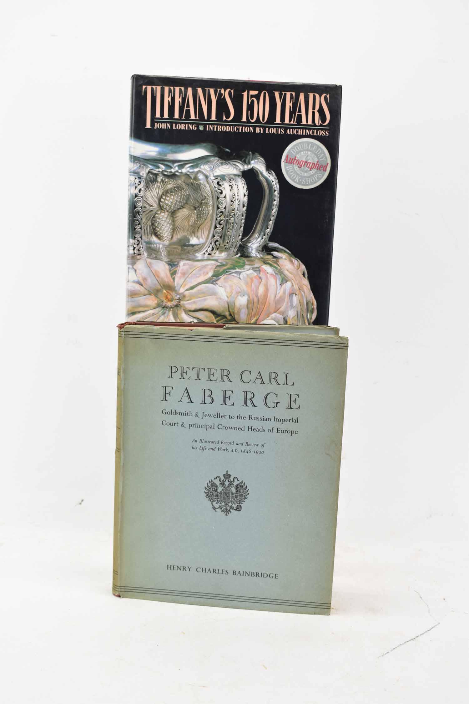 Tiffanys 150 Years by John Loring 1987: Tiffanys 150 Years by John Loring copyright 1987 by Tifanny & Co. Together with another vintage book "Peter Carl Faberge, An Illustrated Record and Review of his Life and Work, A.D 1846-1920, by Henry