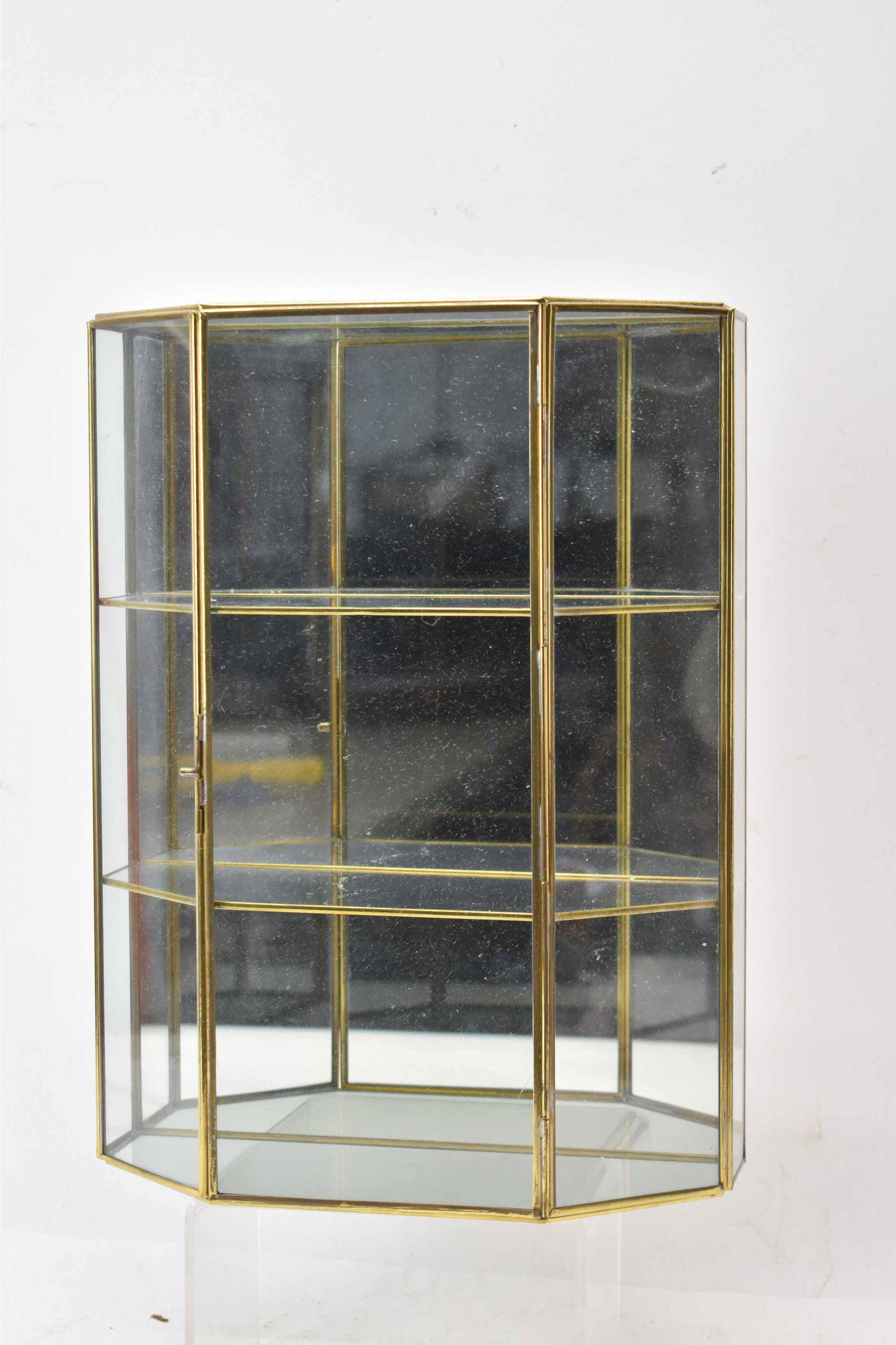 Mirrored Glass and Brass Three-Tier Display Case (1 of 5)