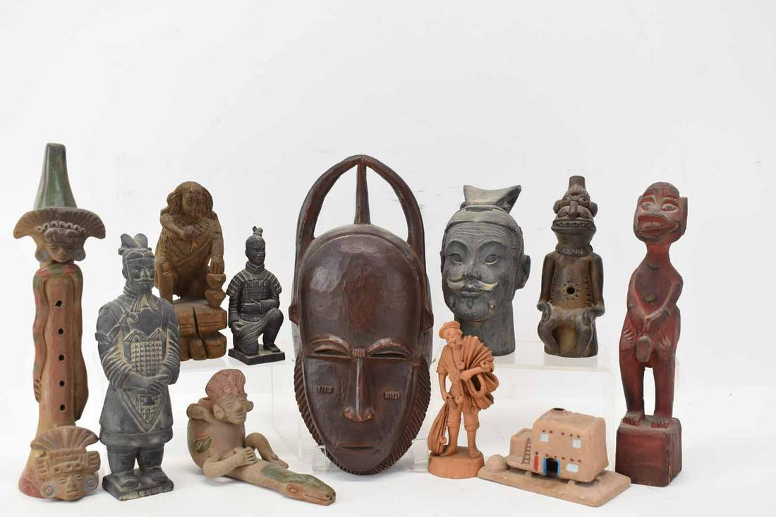 Group of Assorted Wood and Clay Figures (1 of 4)