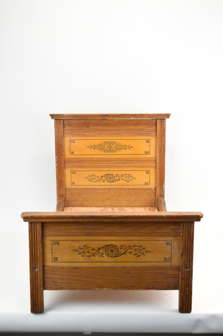 Vintage Oak Eastlake Style Doll Bed (1 of 4)