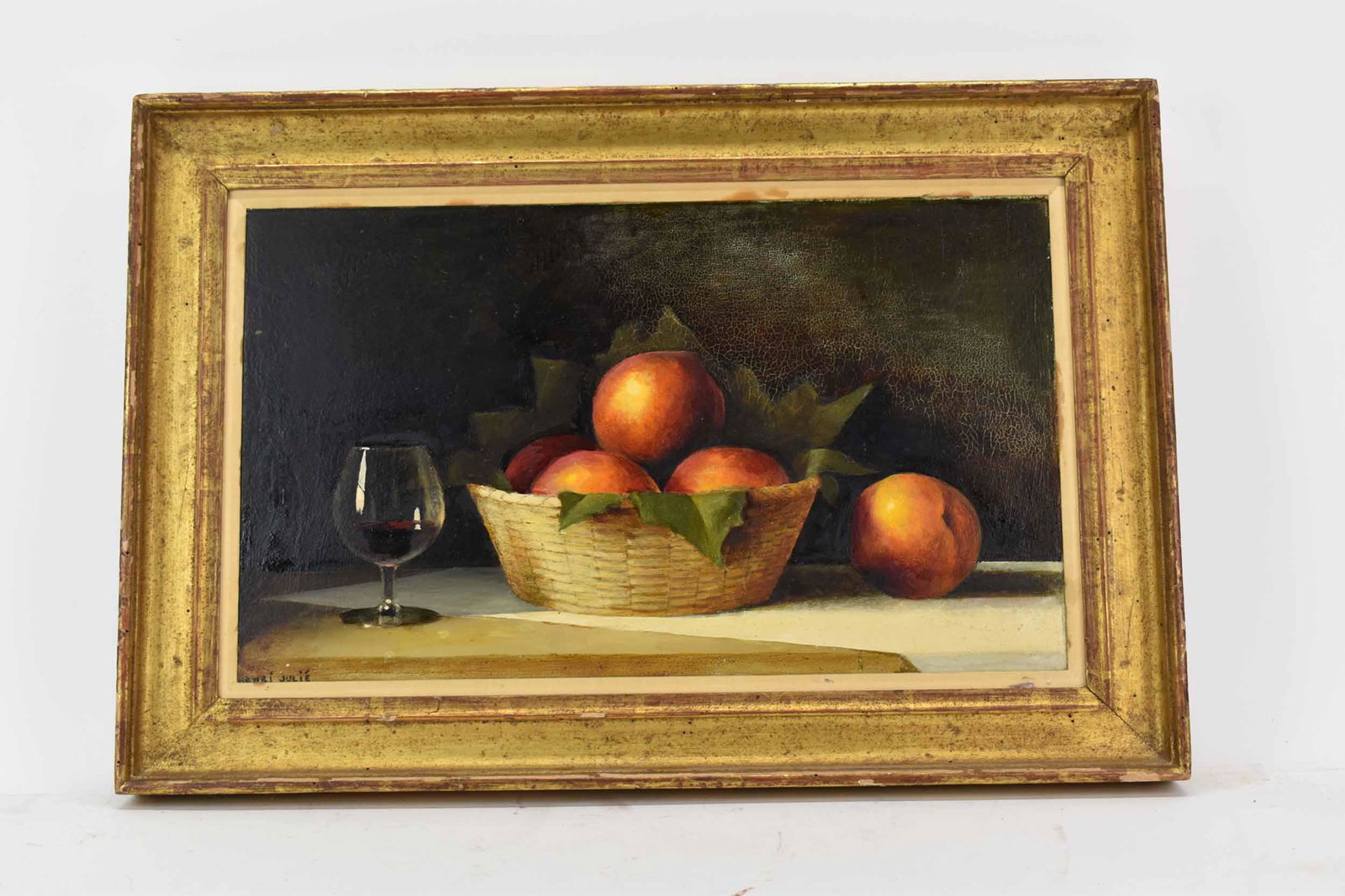 Henri Julie Oil on Board Still Life of Peaches (1 of 9)
