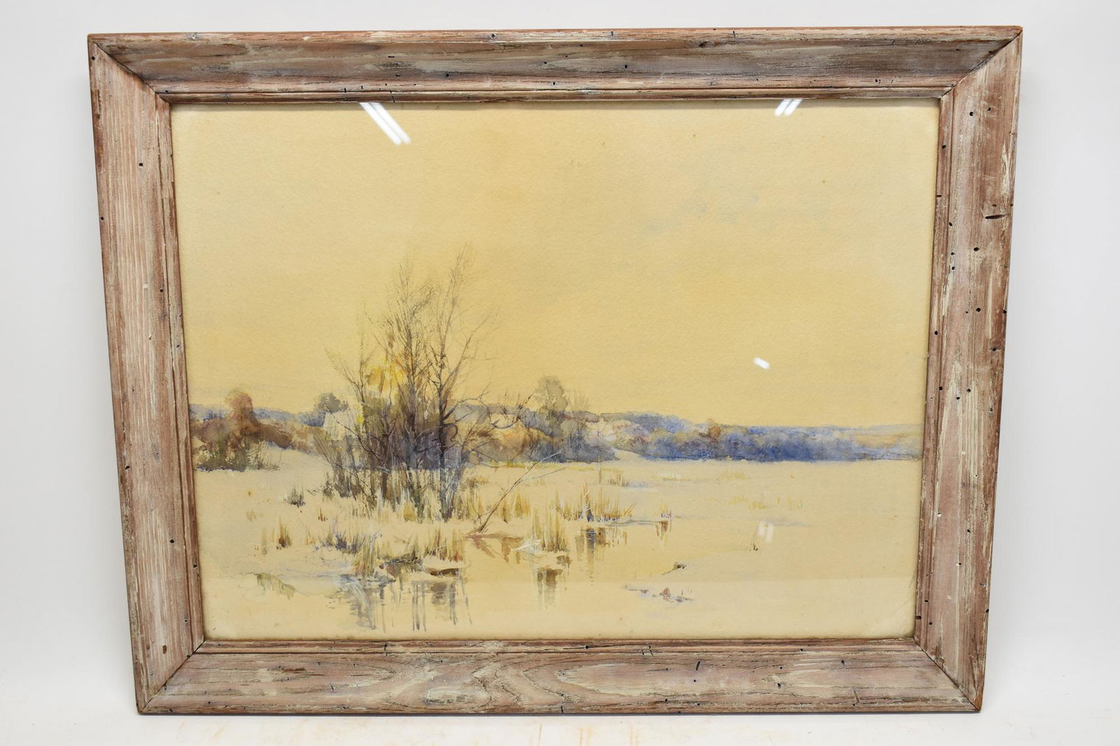 Unknown Artist, Watercolor of a Snowy Field (1 of 4)