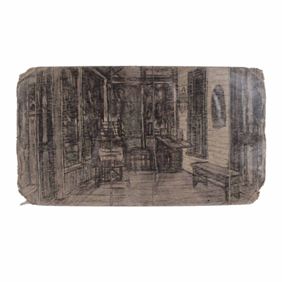 James Castle, Crayon on Cardboard, View of Porch (1 of 8)