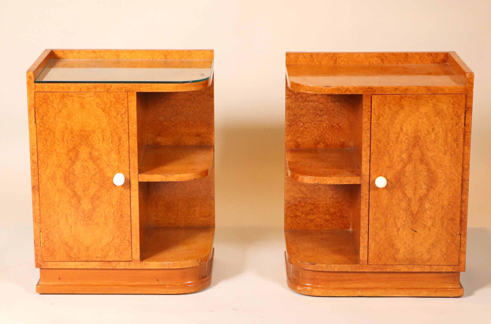 Pair of Art Deco Burled Maple Side Tables (1 of 7)