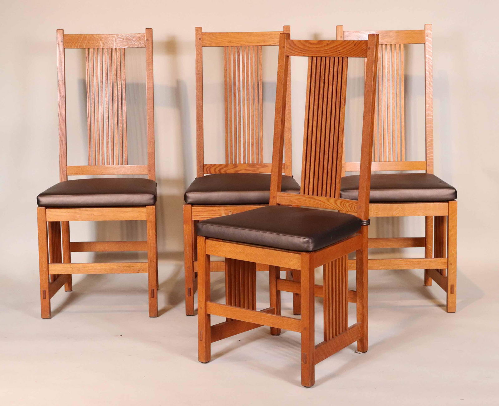 Four Vulpiani Workshop Arts & Crafts Style Chairs (1 of 9)