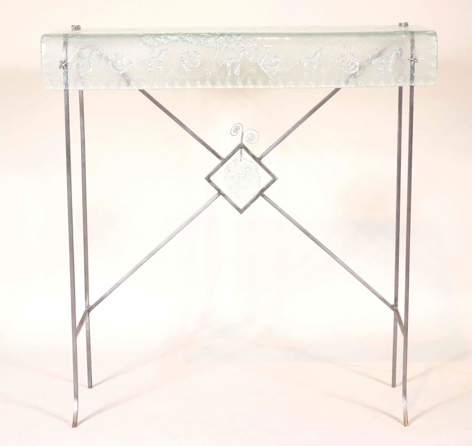 Contemporary Glass and Steel Pier Table (1 of 11)