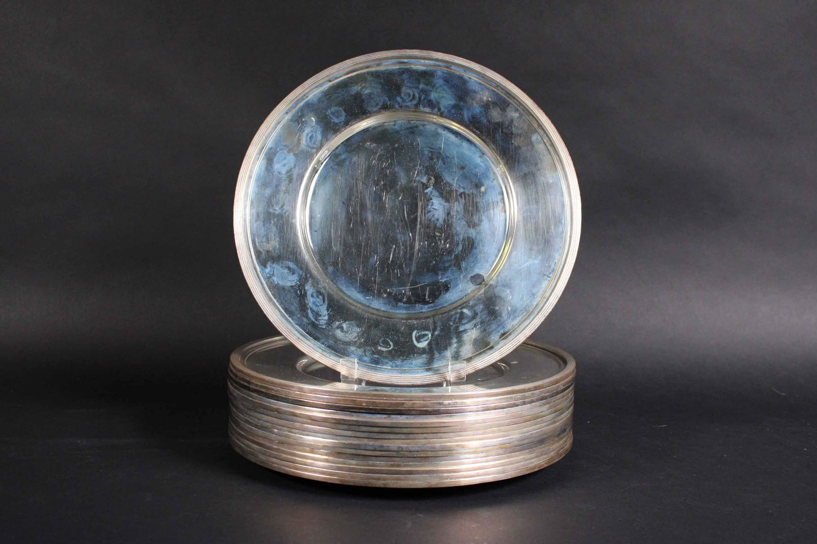 Set of Sixteen Heavy Silver Plated Chargers (1 of 6)