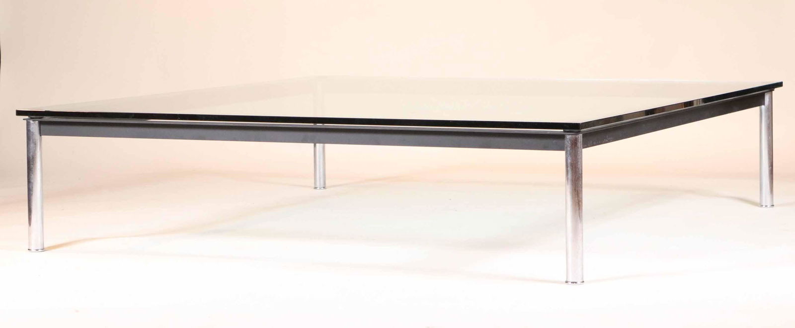 Modern Glass Top and Chrome Low Table (1 of 9)