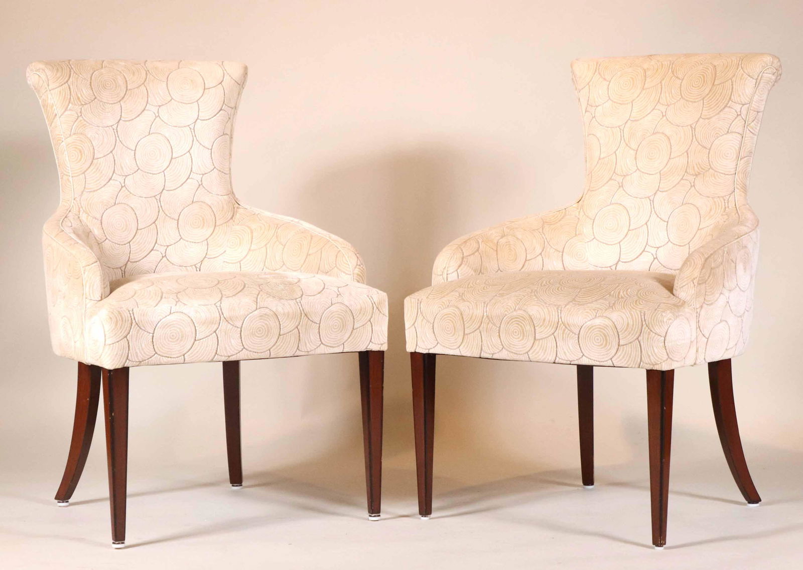 Pair of Modern Beige Upholstered Armchairs (1 of 9)