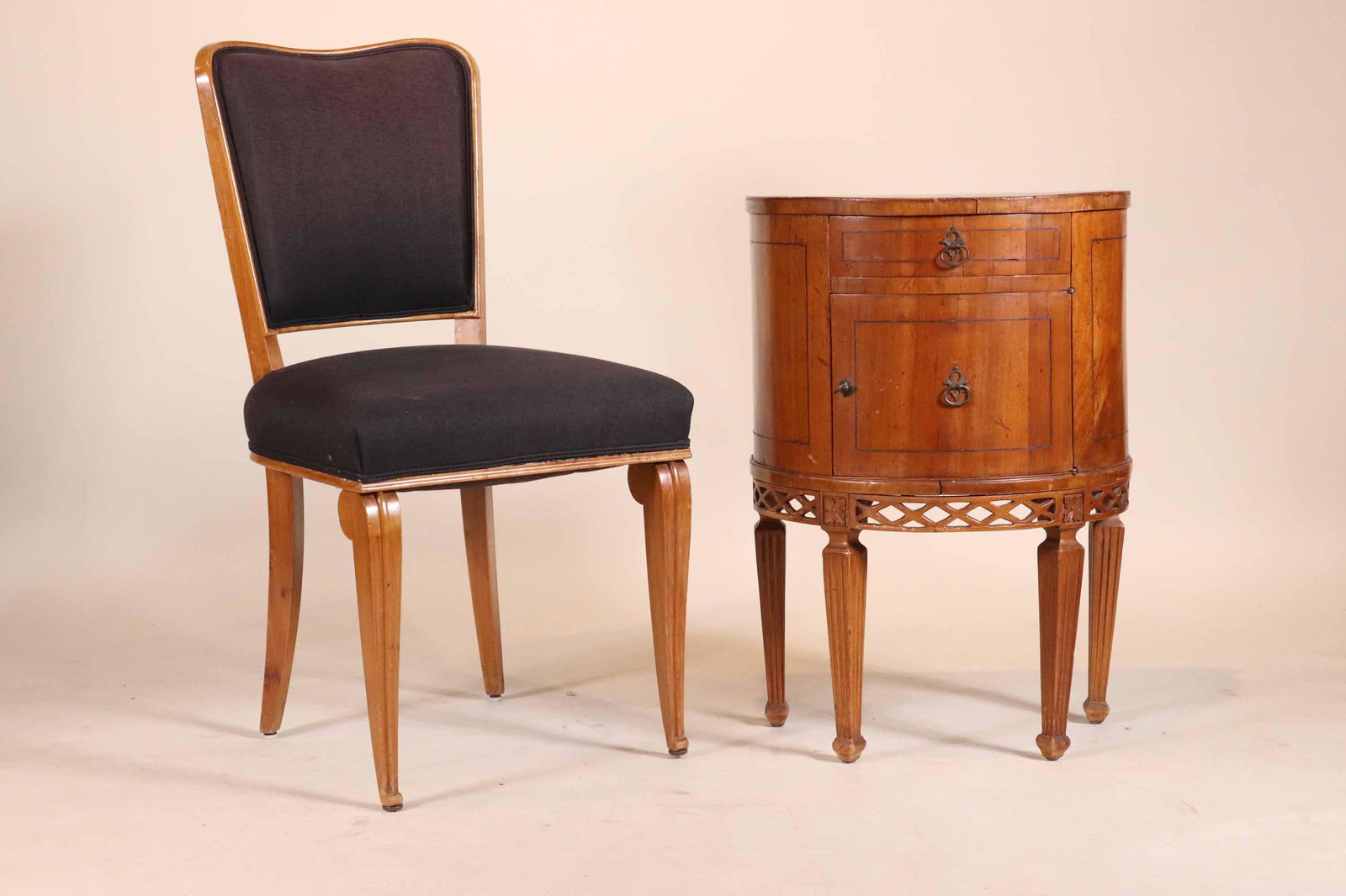 Neoclassical Walnut Demilune Cabinet (1 of 12)