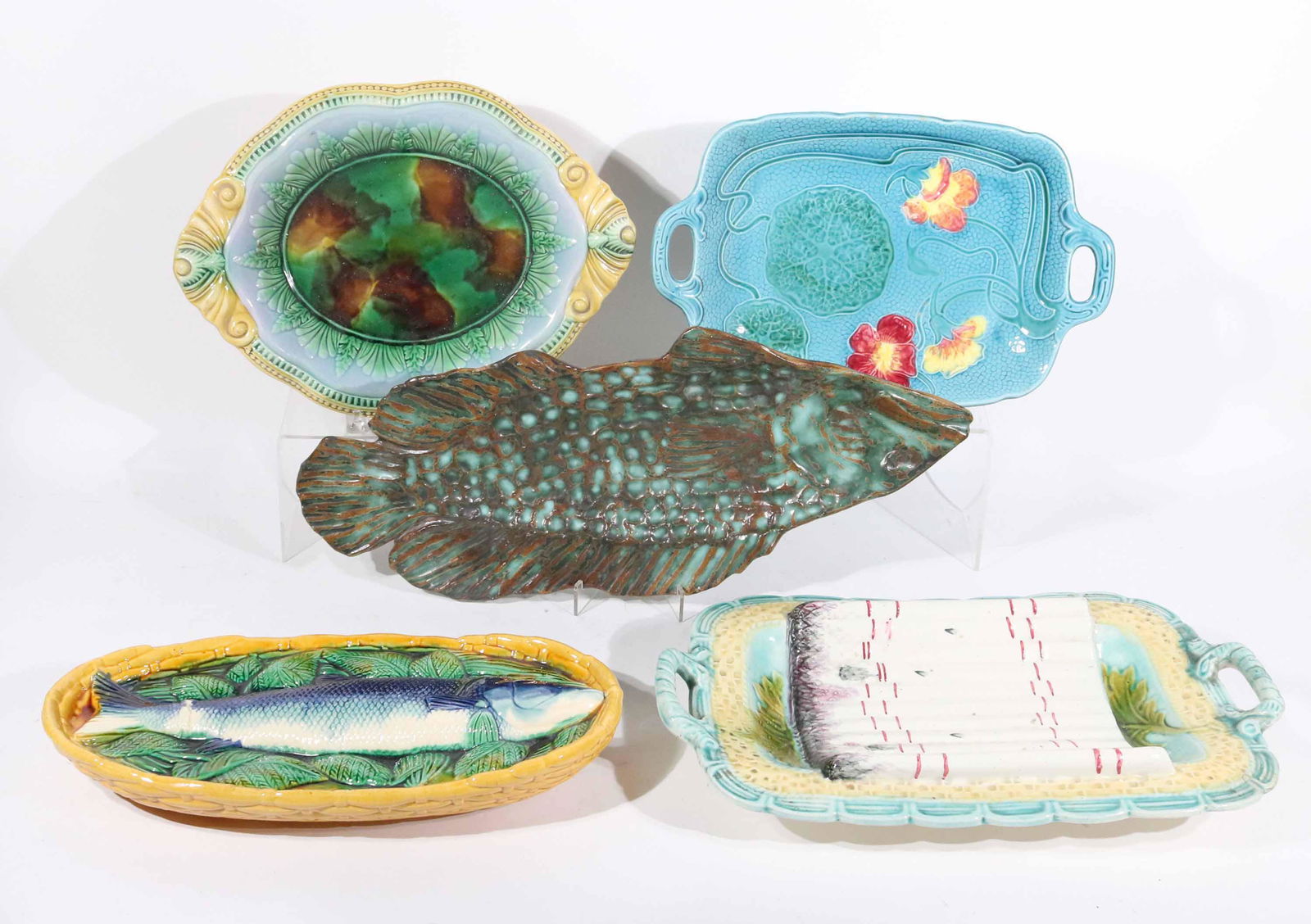 Majolica Porcelain Asparagus Cradle (1 of 7)