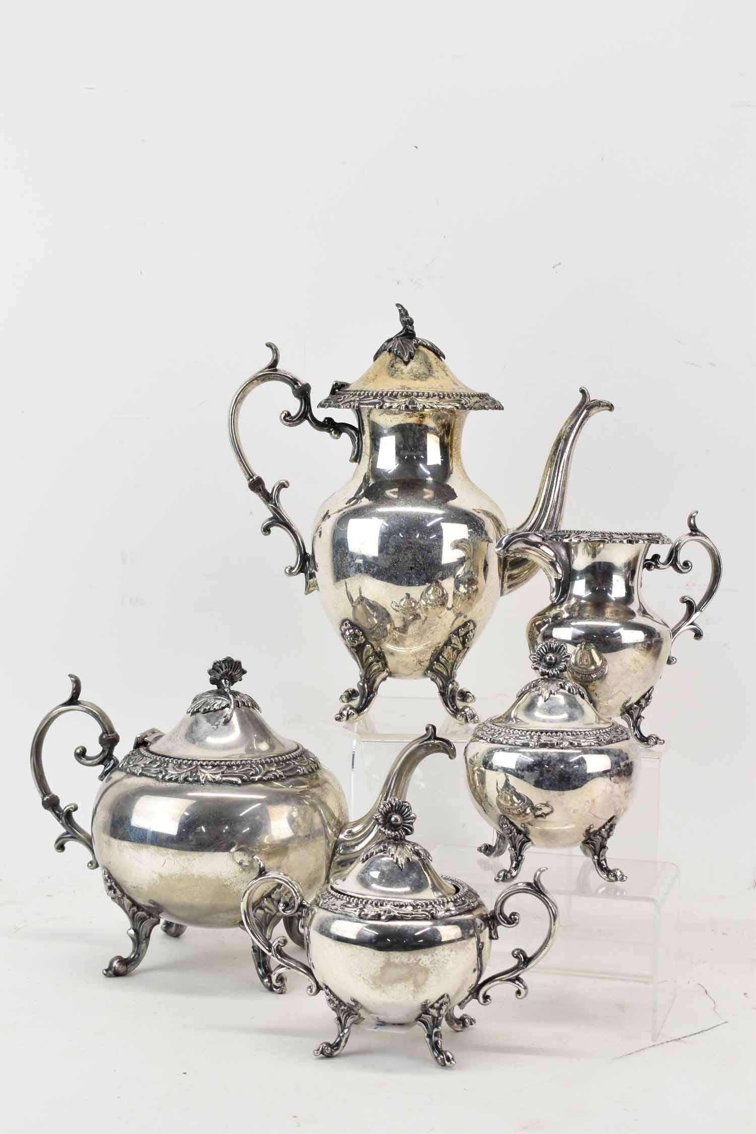Birmingham Silver on Copper Tea-Coffee Service (1 of 6)