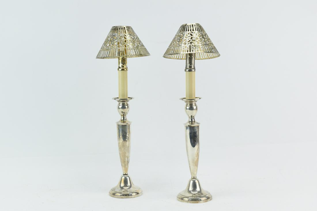 Pair of Sterling Silver Weighted Candlesticks (1 of 5)