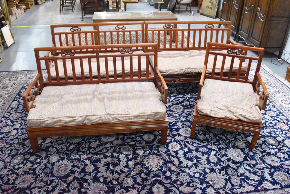 Four-Piece Chinese Hardwood Livingroom Suite (1 of 11)