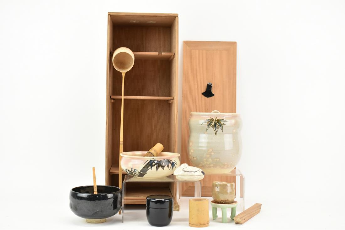 Japanese Salt-Glazed Ceramic Serving Set (1 of 6)