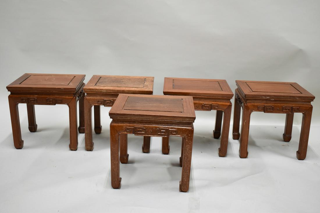 Five Chinese Hardwood Occasional Tables (1 of 6)