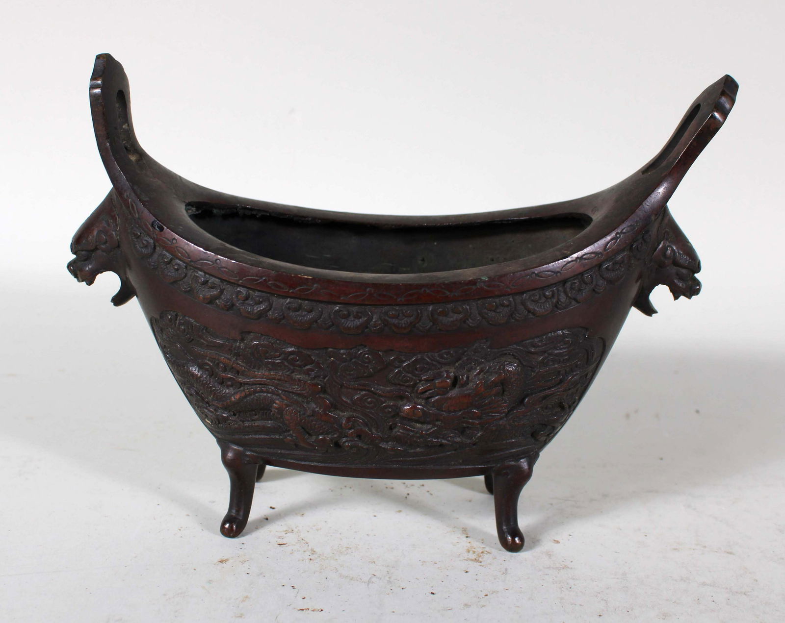 Chinese Bronze Footed Incense Urn (1 of 10)