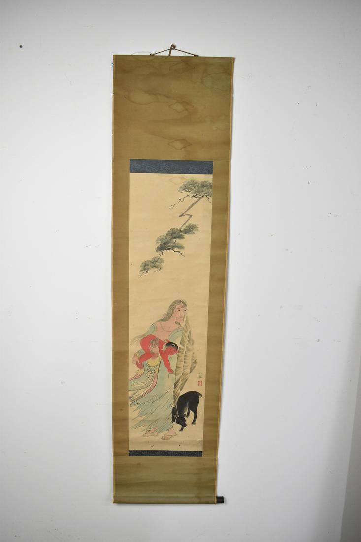 Vintage Gouache Folklore on Paper in Silk Scroll (1 of 11)