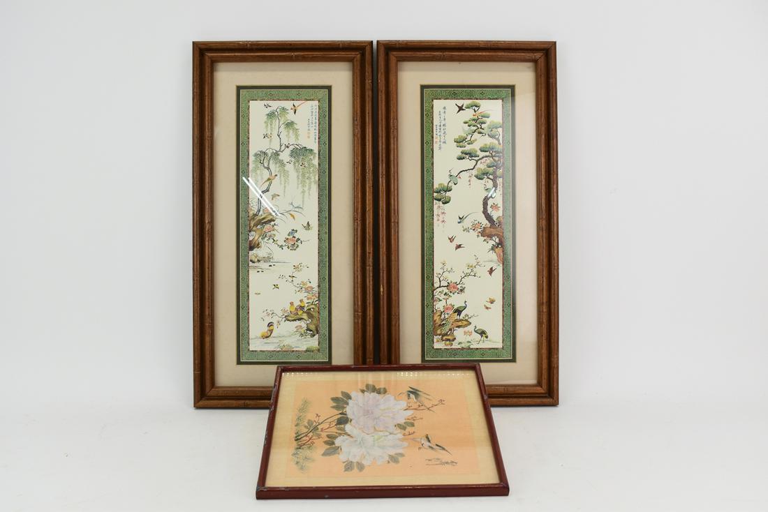 Pair of Asian Prints of Birds and Trees (1 of 11)