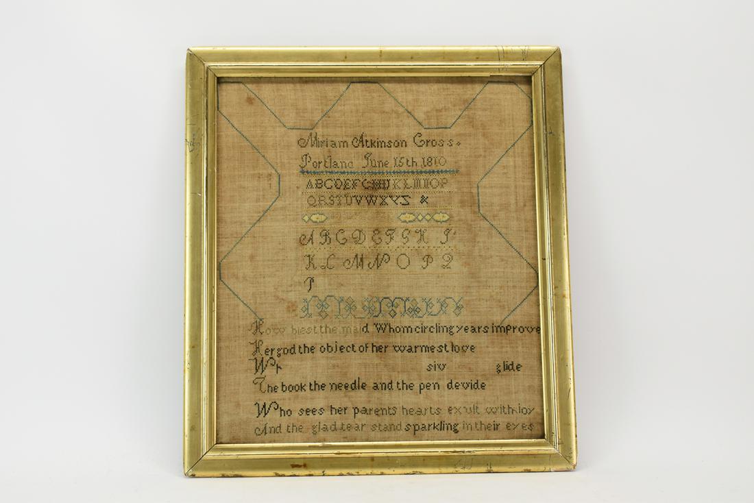 Antique Needlework Sampler 1810 (1 of 4)