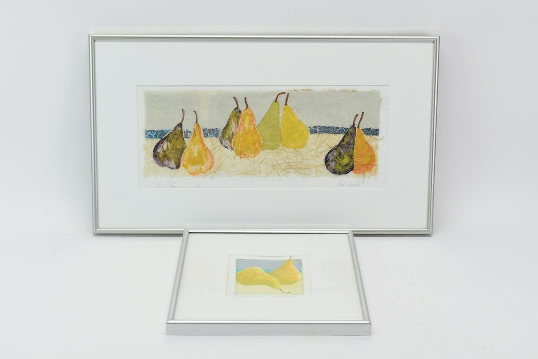 Two Mixed Media Still Lifes of Pears (1 of 6)
