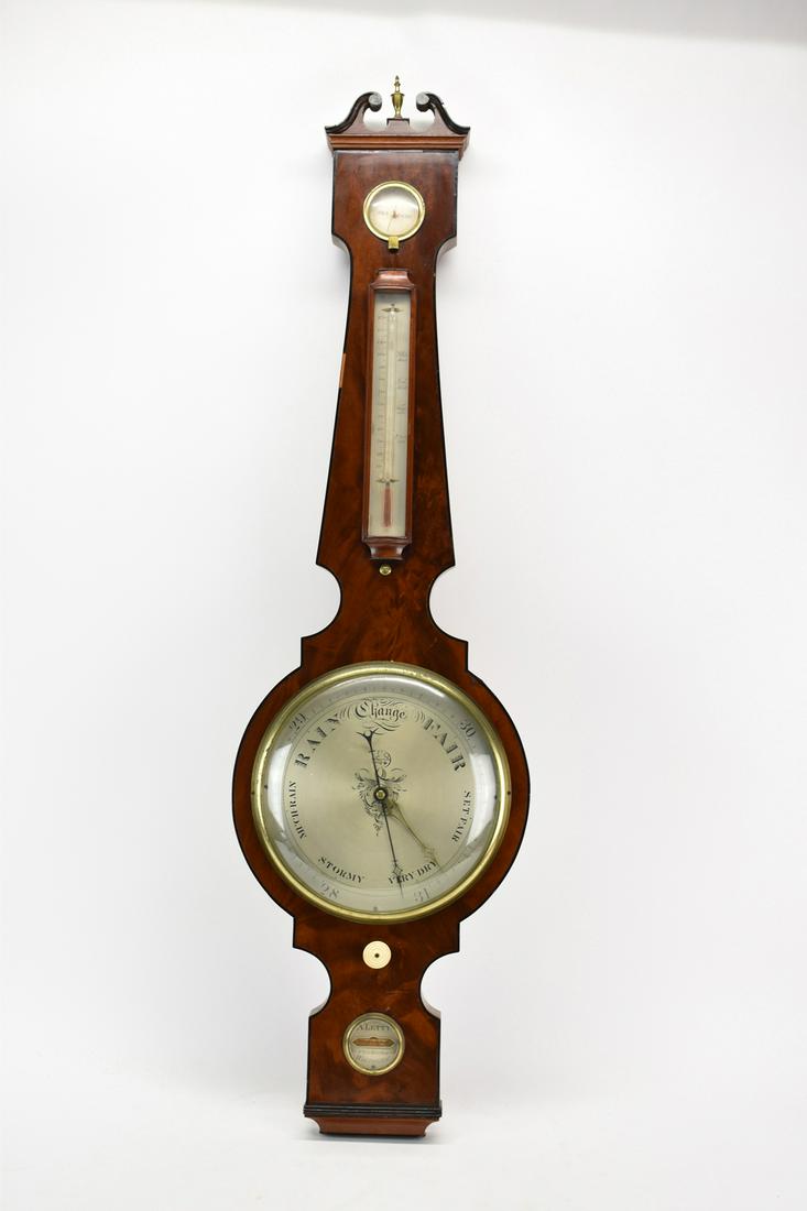 Antique Mahogany Banjo Barometer A. Letty (1 of 11)