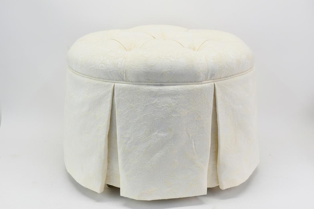 White Tufted Boudoir Bench (1 of 6)