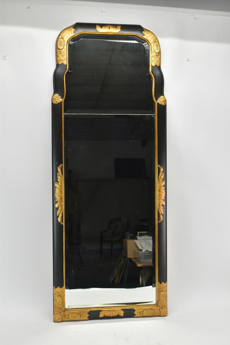 Beveled Pier Mirror in Black and Gilt Frame (1 of 5)