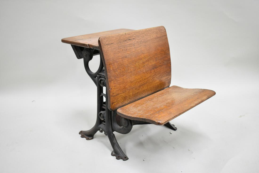 Antique Oak and Iron School Desk (0369) on Mar 24, 2022 Nye