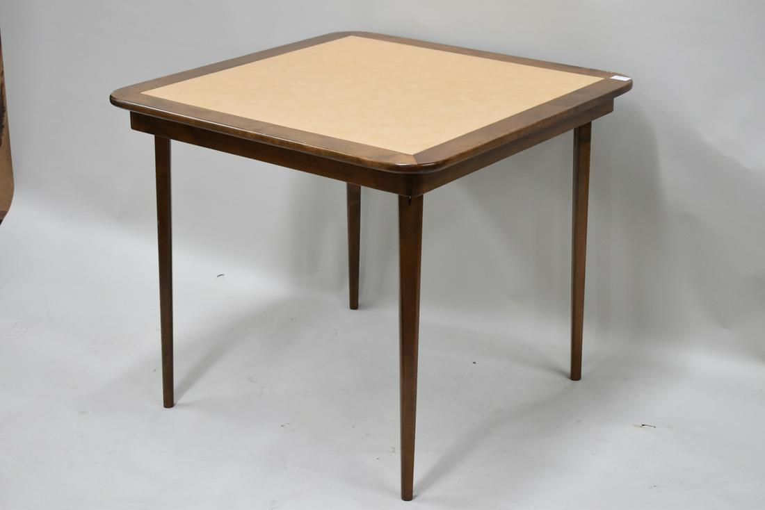 Leather-Inset Wood Folding Card Table (1 of 3)