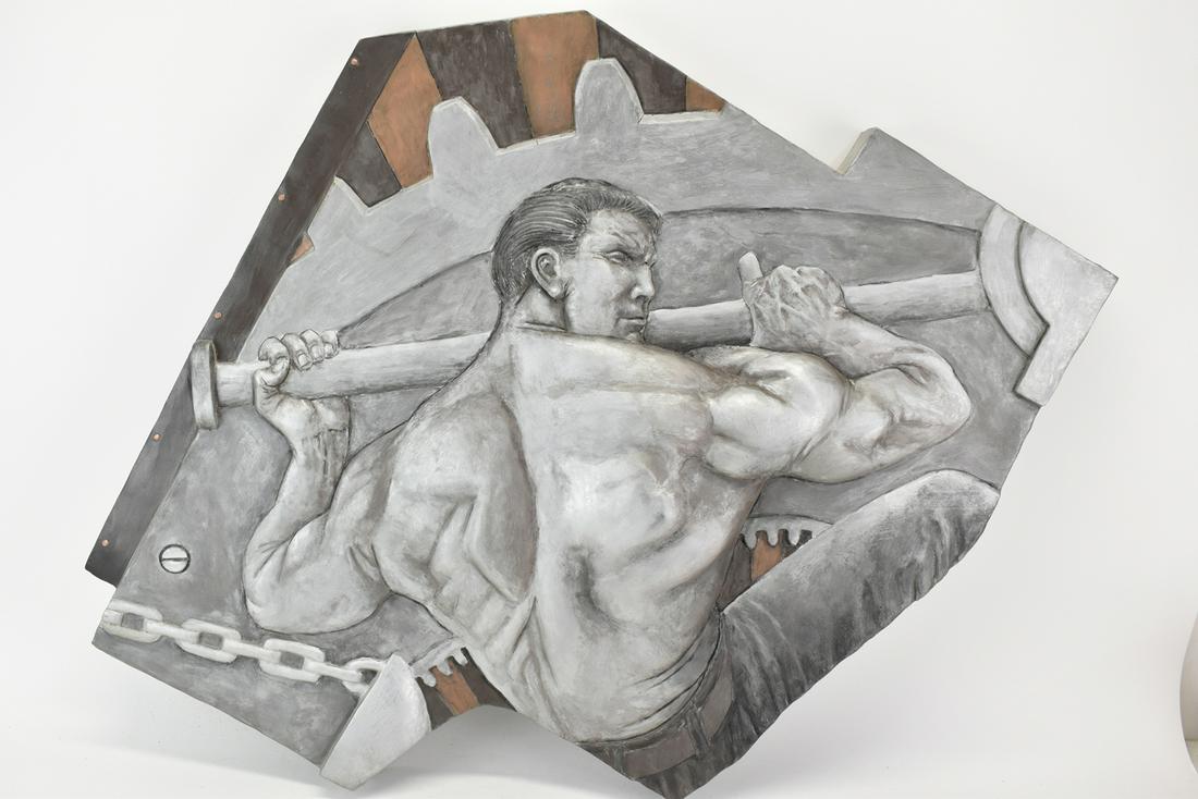 Modern Composition Sculpture Gears of Justice (1 of 3)