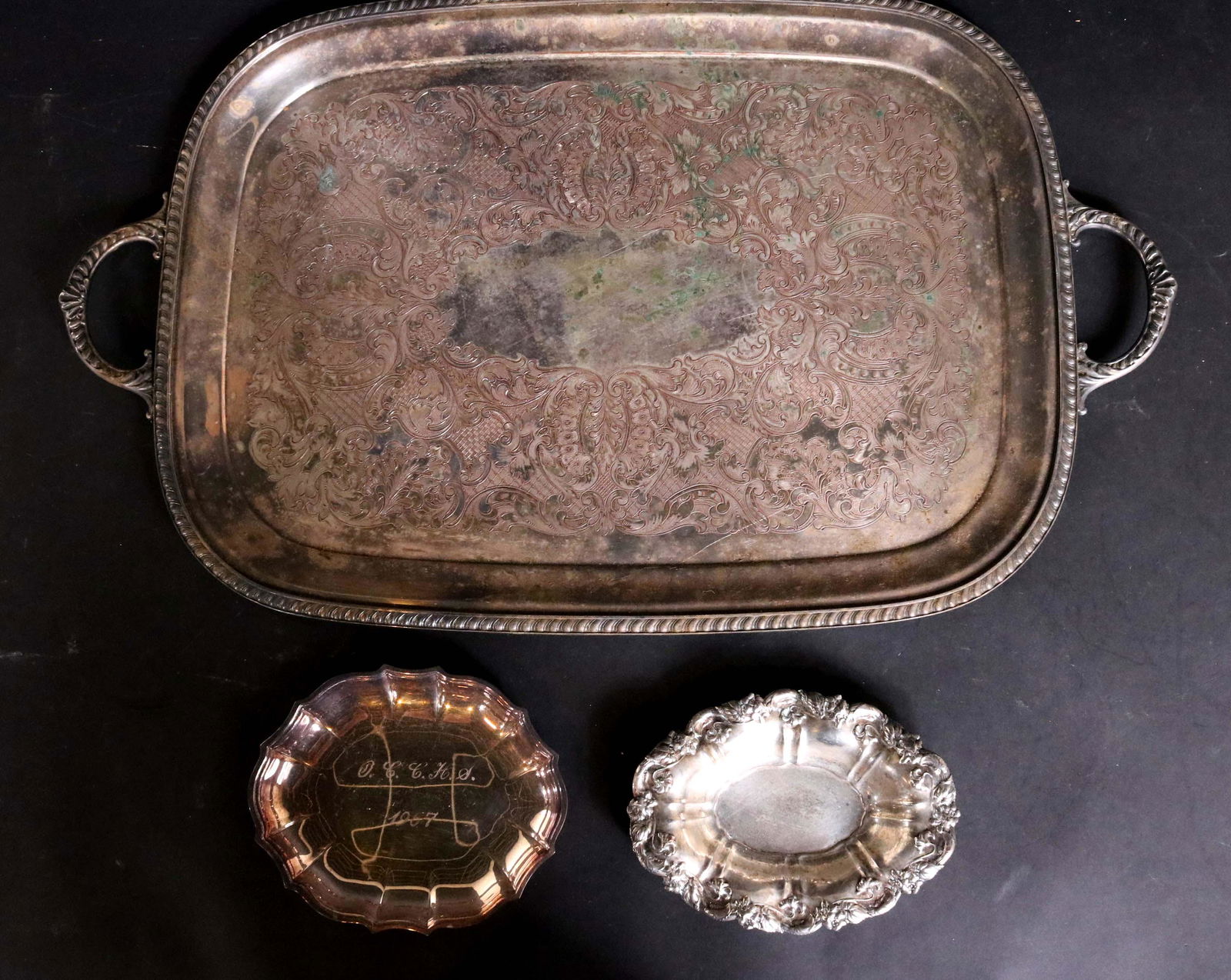 Silver Plated Double Handled Tray (1 of 5)