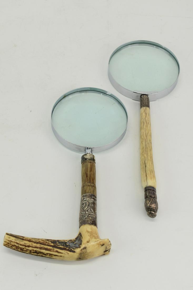 Two Antler & Sterling Handled Magnifying Glasses (1 of 8)