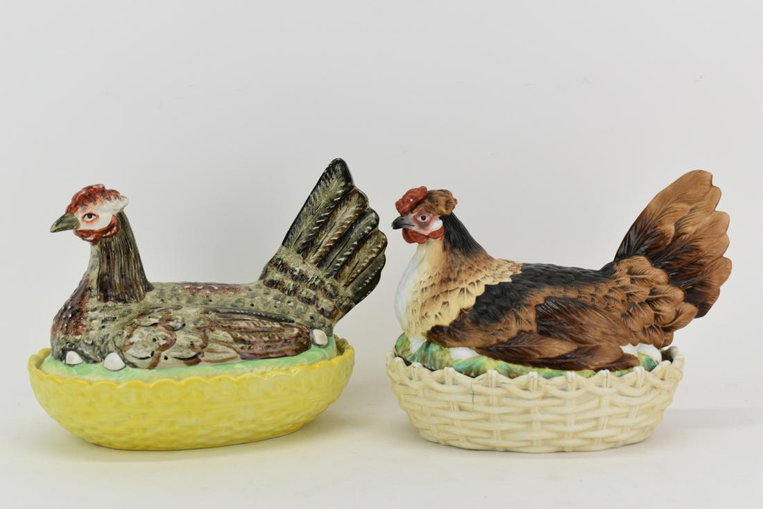 Two Antique Staffordshire Hen on Nests (1 of 10)