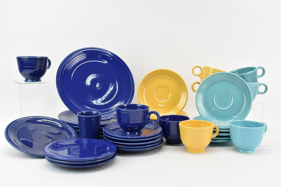 Group of Cobalt, Turquoise, Marigold Fiestaware (1 of 6)