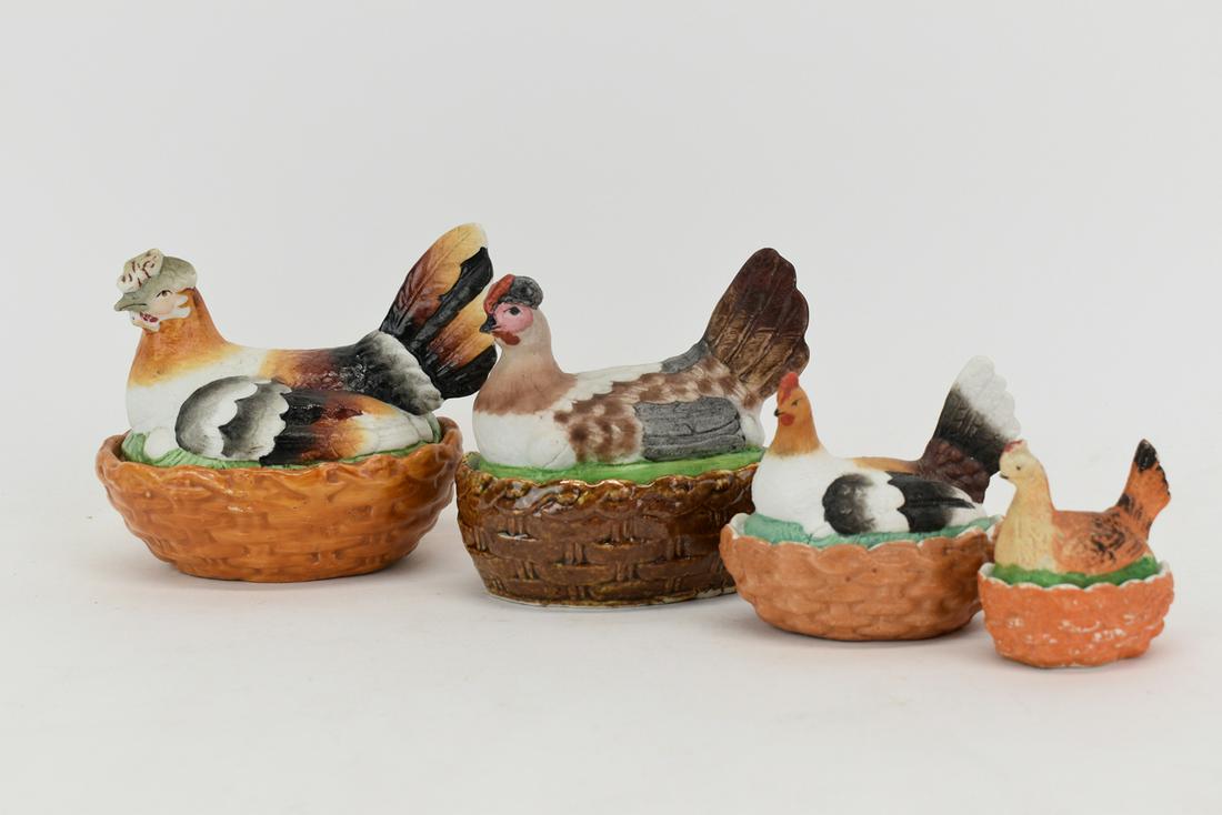 Assorted Antique Staffordshire Hen on Nests (1 of 6)