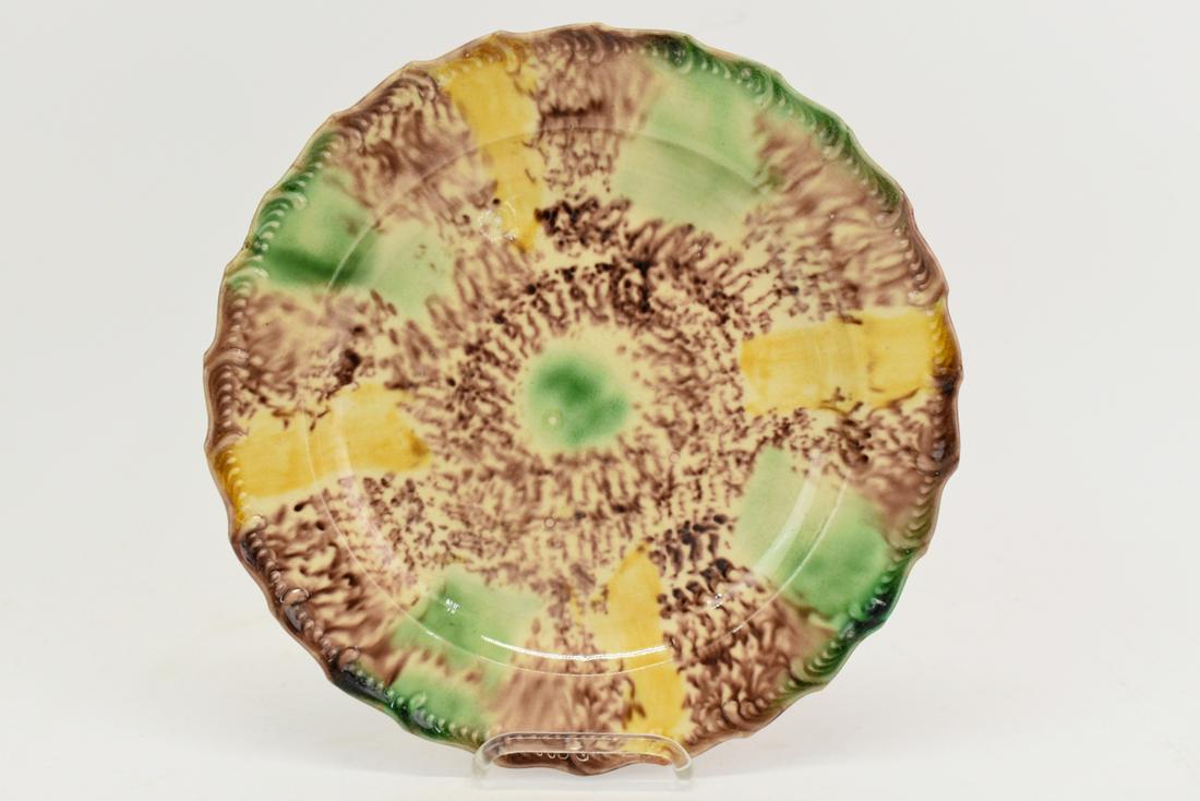Staffordshire Creamware Tortoise Shell Plate (1 of 3)