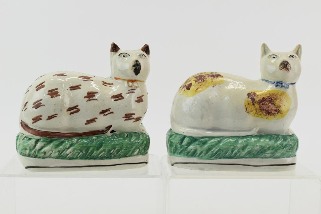 Two Staffordshire Recumbent Cats (1 of 6)