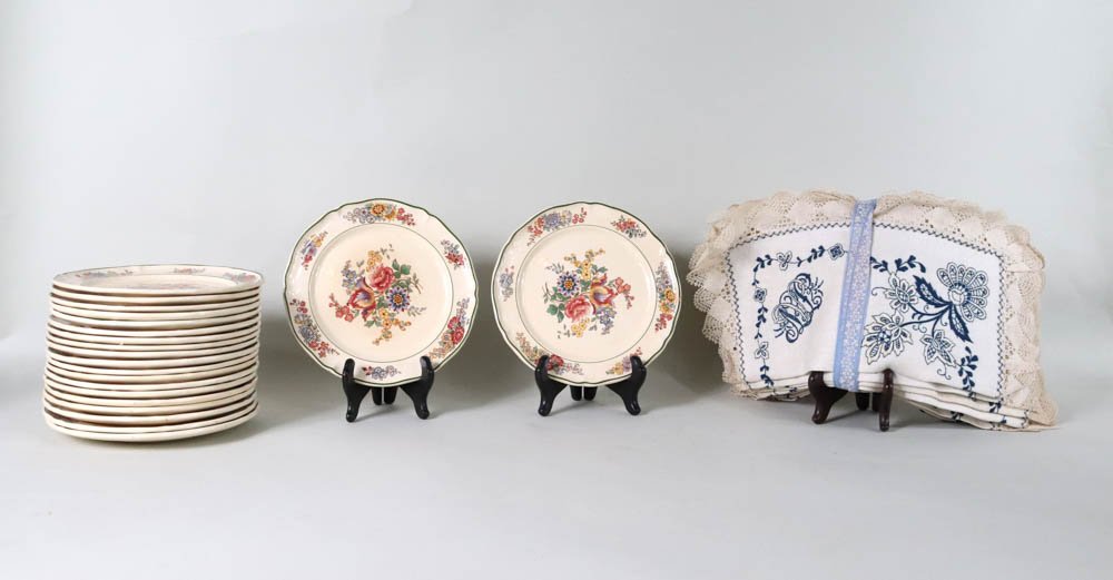 Twenty-One Old Abbey Ware Floral Dessert Plates (1 of 10)