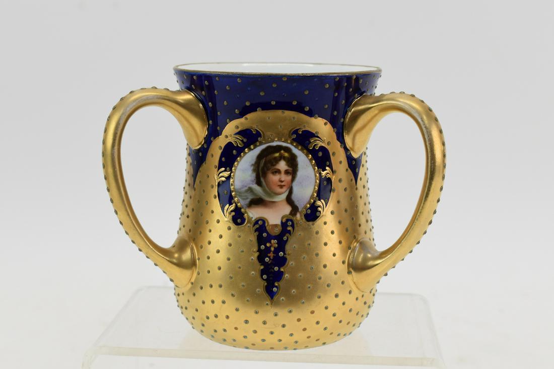 GLH Gilt and Cobalt Portrait 3 Handled Loving Mug (1 of 6)