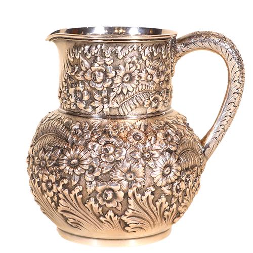 19th C Tiffany Sterling T Mark Chased Pitcher (1 of 10)
