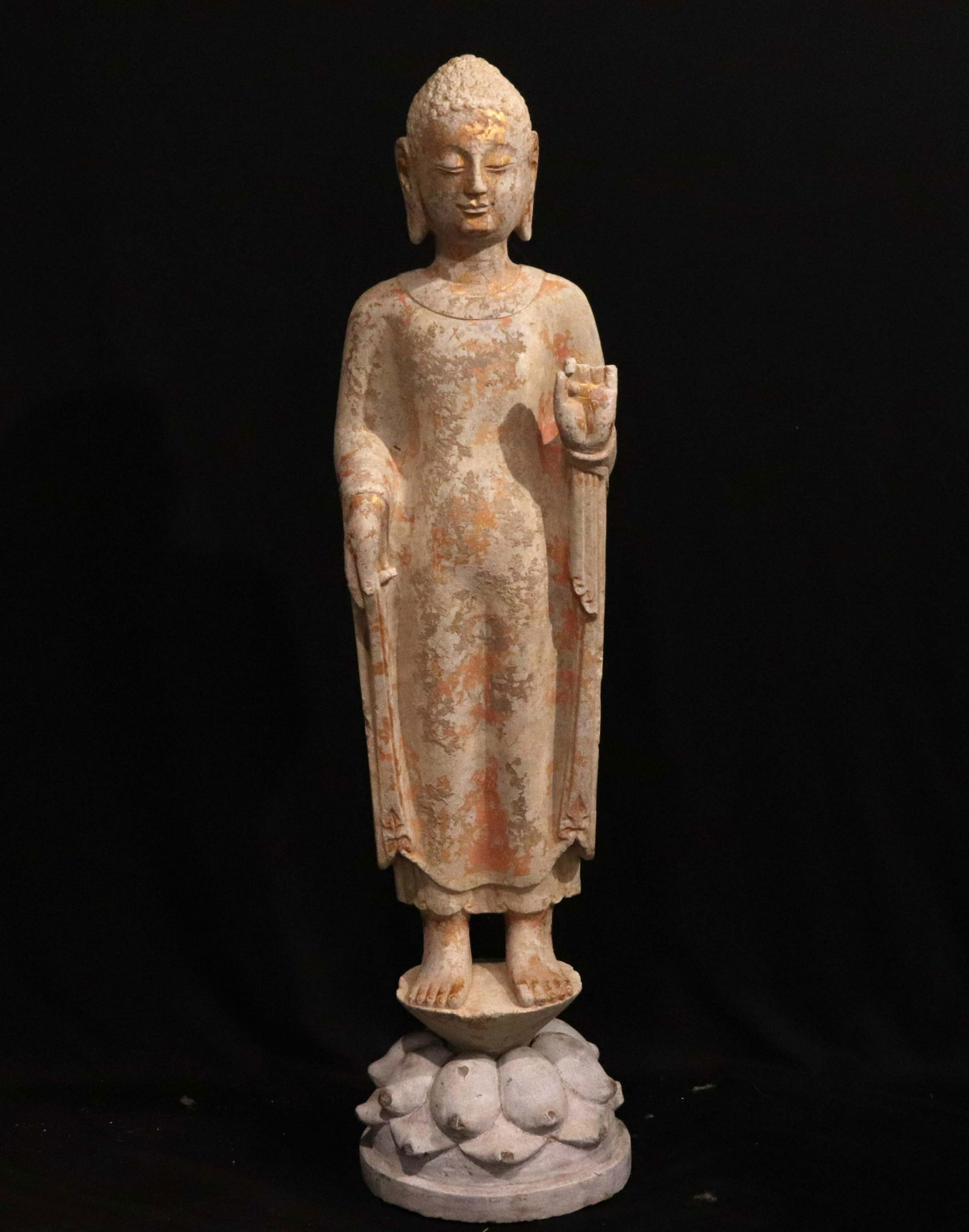 Chinese Later Carved Stone Standing Buddha (1 of 10)