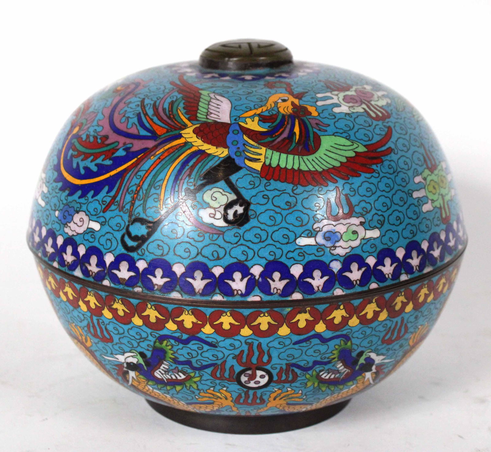 Chinese Dragon-Decorated Cloisonne-Covered Box (1 of 8)