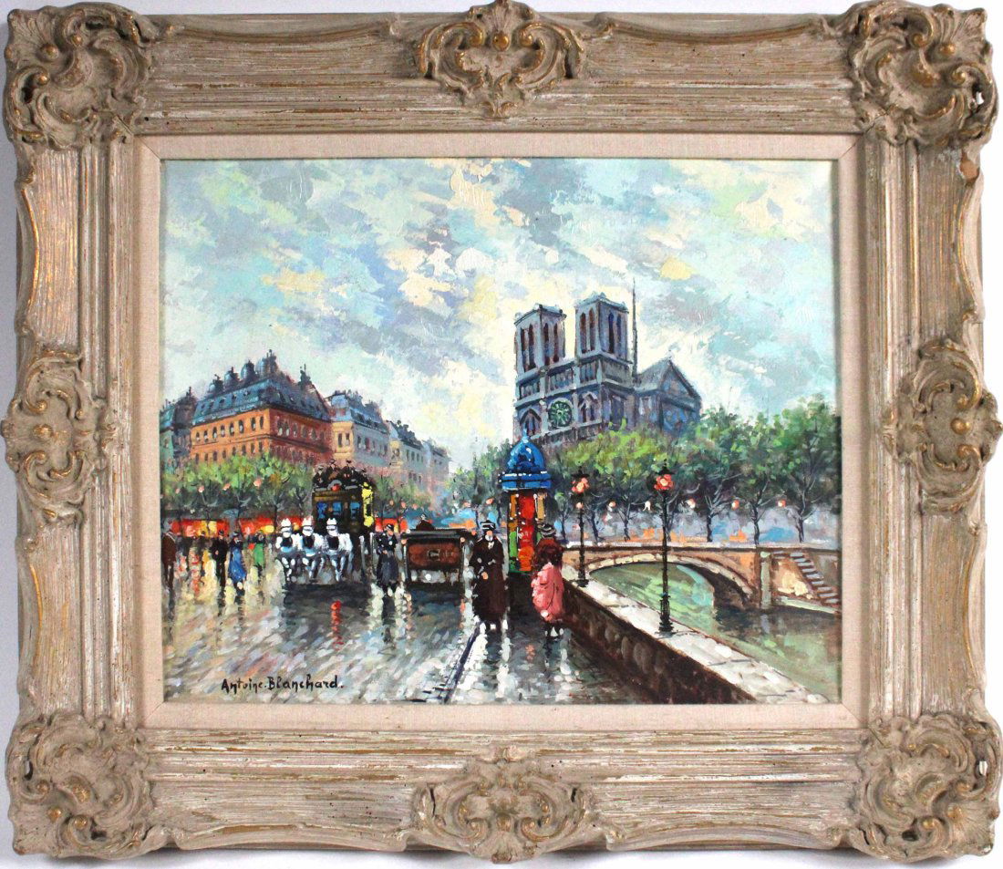 Antoine Blanchard, Oil on Canvas, Parisian Scene (1 of 9)