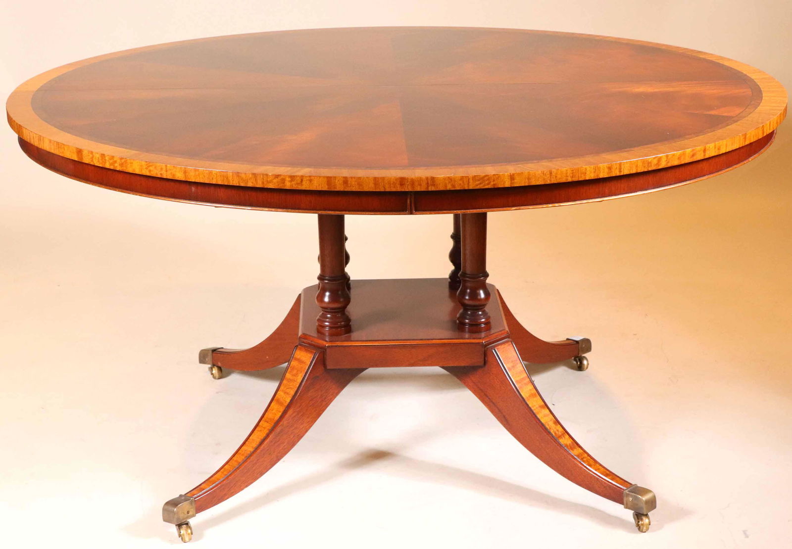 Regency Style Inlaid Mahogany Round Dining Table (1 of 4)