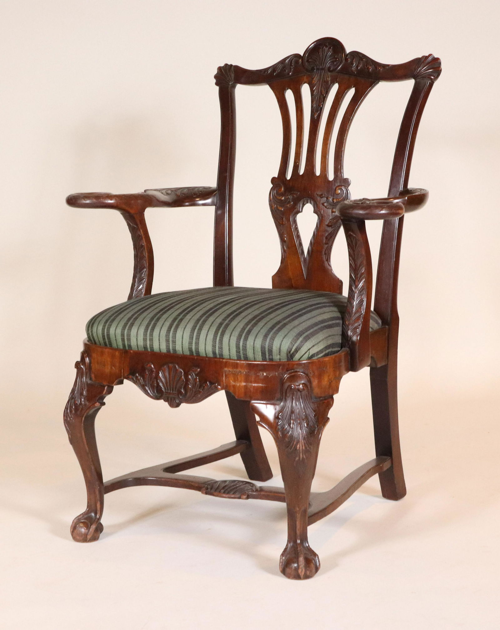 George II Carved Mahogany Library Armchair (1 of 11)