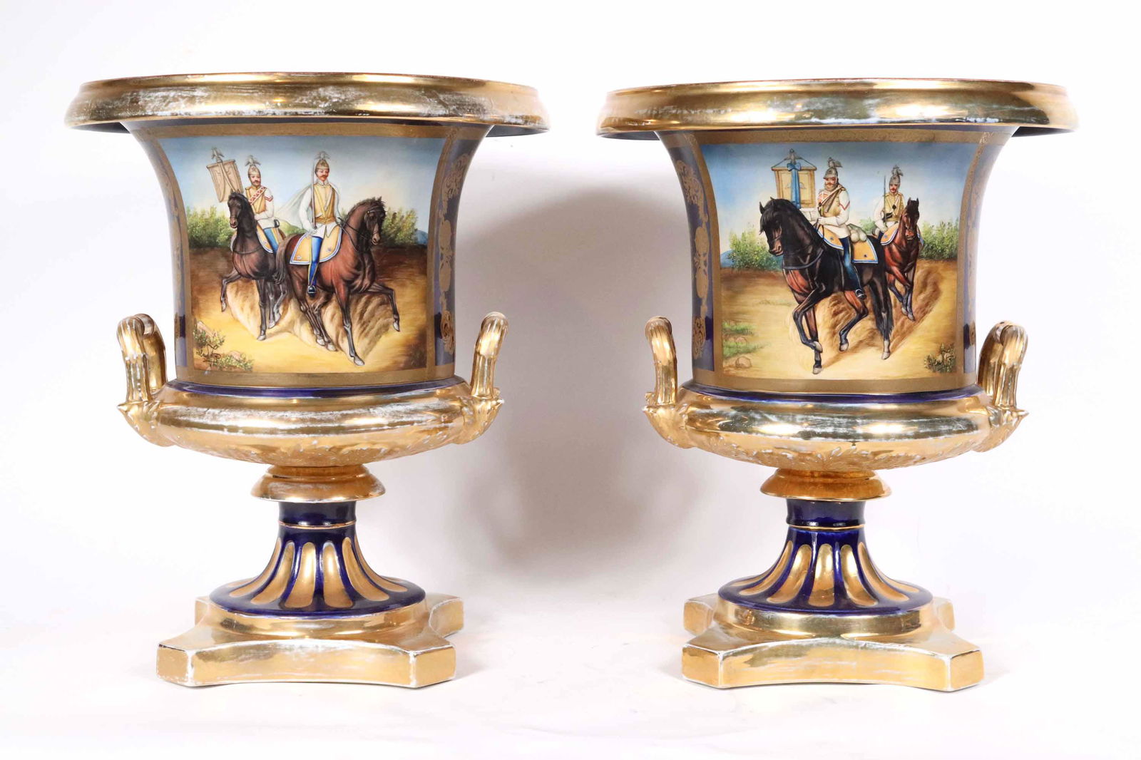 Pair of Sevres Painted Porcelain Urns (1 of 17)
