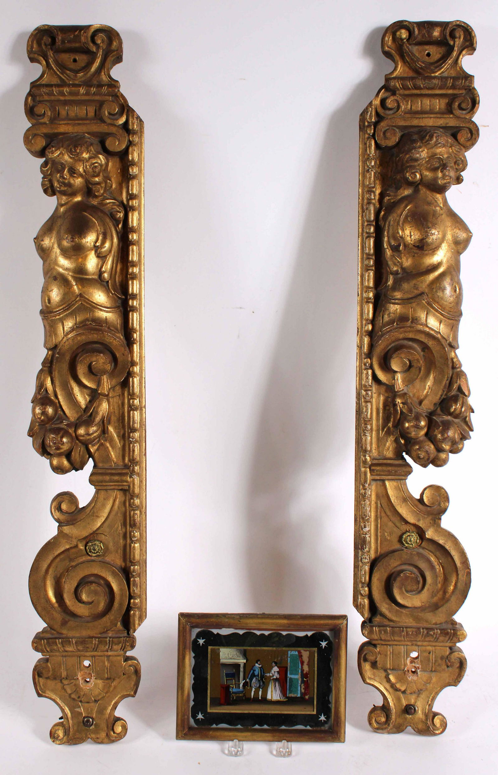 Pair of Baroque Style Figural Wall Plaques (1 of 18)